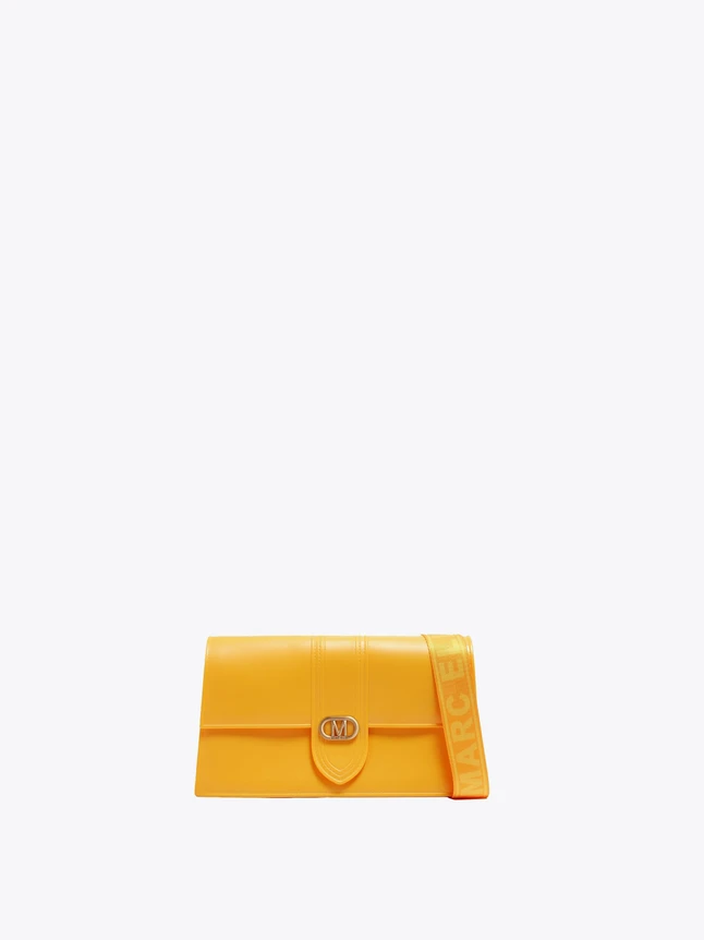 Leather Crossbody Clutch Bag With Logo Strap for Evening And Daily Use