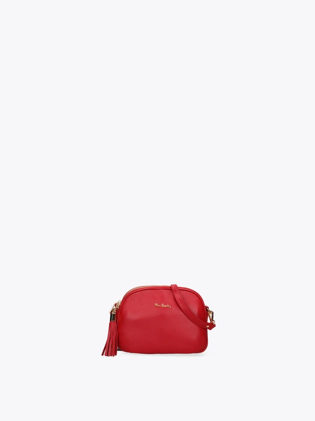 Pebbled Leather Chic Crossbody Bag with Tassel for Everyday Versatility