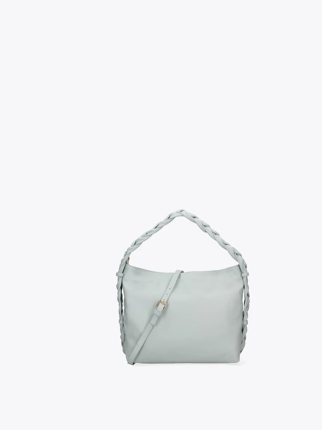 Chic Leather Tote Bag with Braided Handles And Crossbody Strap for Everyday Use