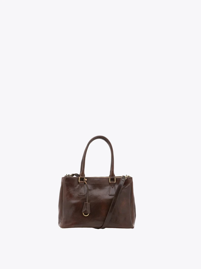 Elegant Leather Handbag with Top Handles And Removable Strap for Everyday Use