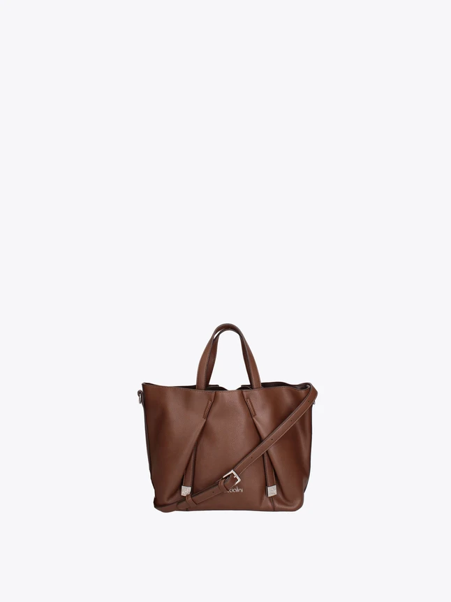 Minimalist Leather Tote Bag with Removable Crossbody Strap for Everyday Use