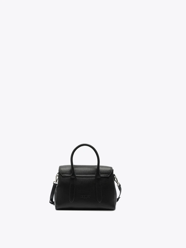 Grained Leather Top Handle Satchel With Detachable Shoulder Strap