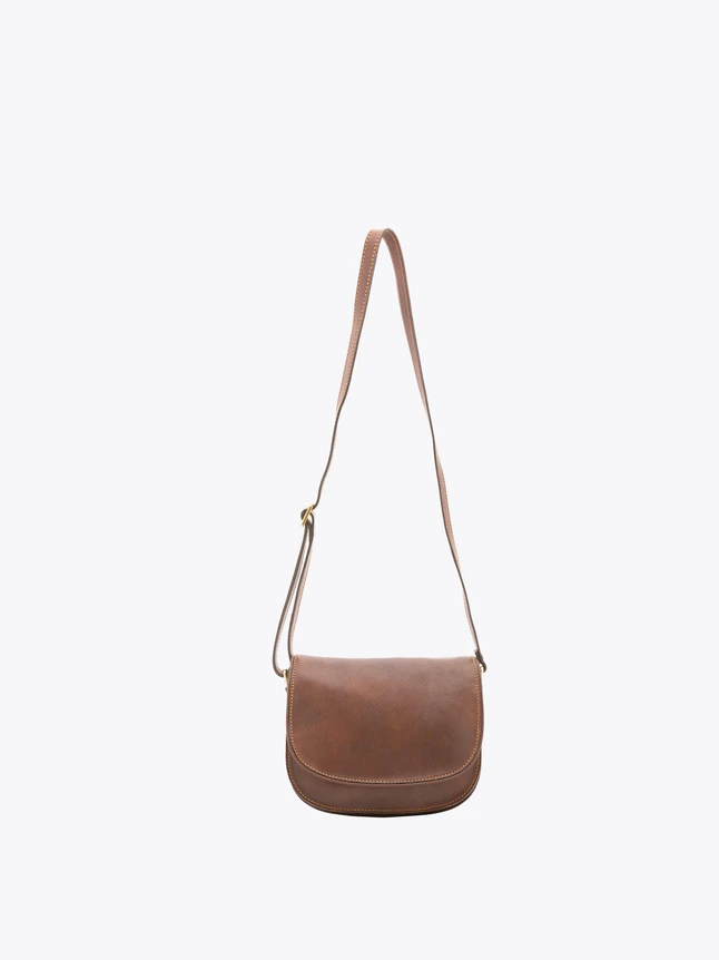 Leather Flap Crossbody Bag Classic Minimalist Design for Daily Use