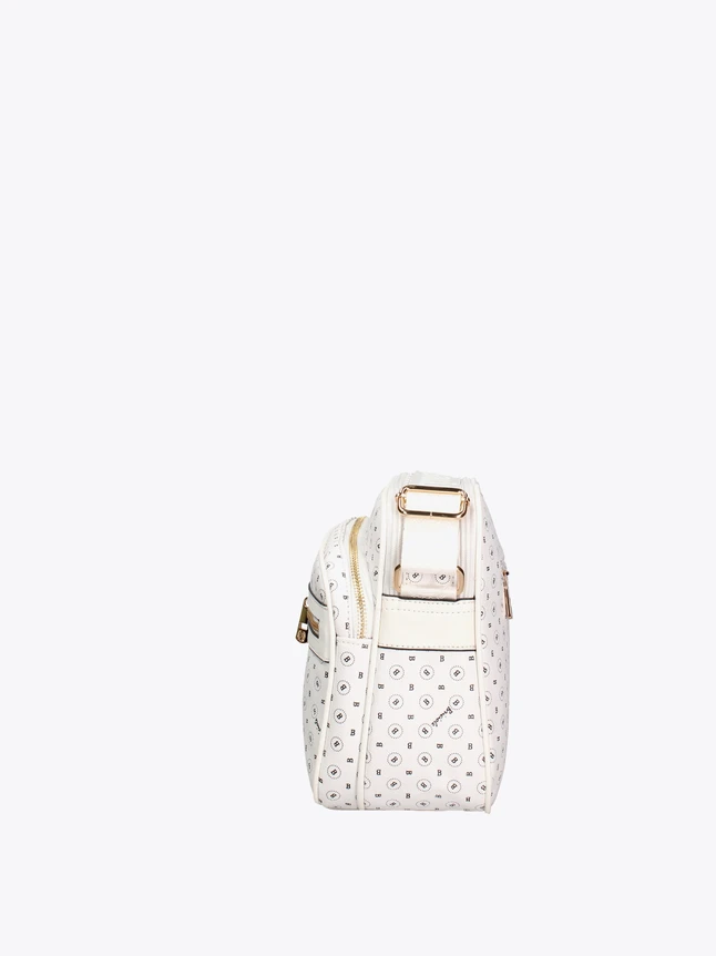 Monogram Coated Canvas Crossbody Bag with Leather Trim for Everyday Chic