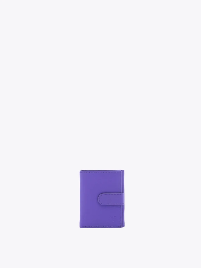 Minimalist Leather Compact Wallet Card Holder with Strap