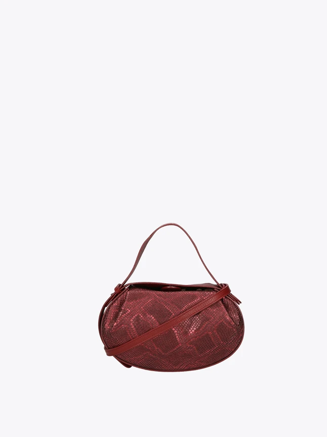 Snake Print Leather Crossbody Satchel Evening Bag for Parties