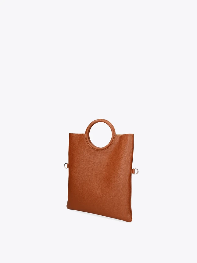Women's Lightweight Handbag In Genuine Leather For Travel - Minimalist Design