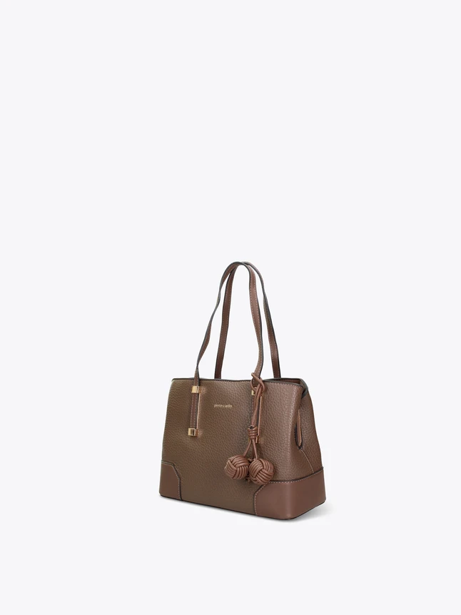 Modern Pebbled Faux Leather Shoulder Tote with Tassel for Everyday Chic