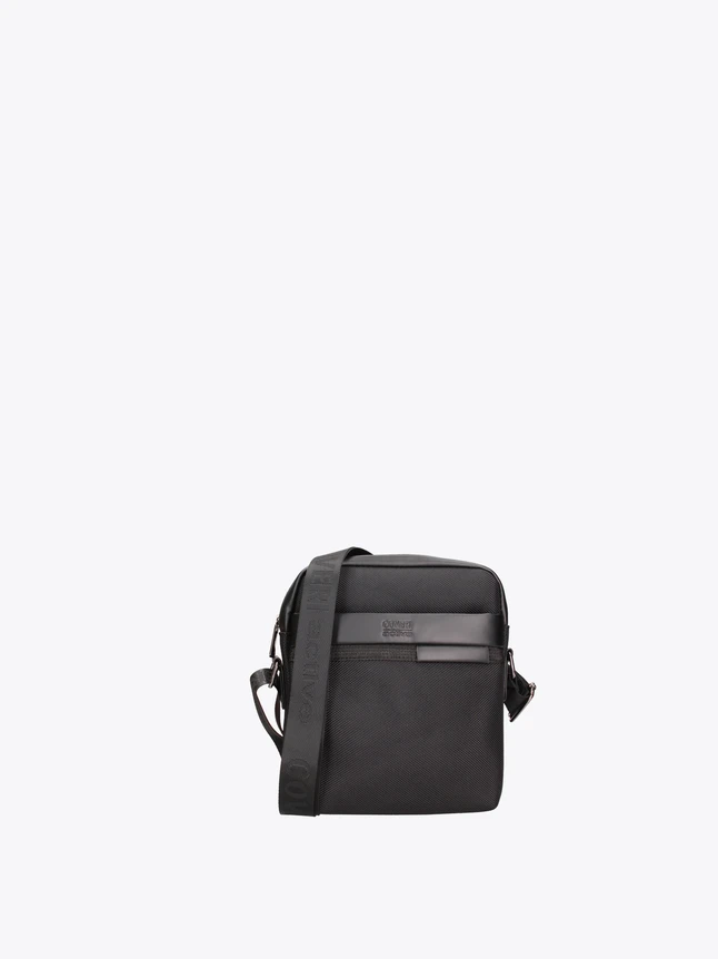 Urban Tech Fabric Crossbody Bag With Leather Trim For Modern Daily Carry