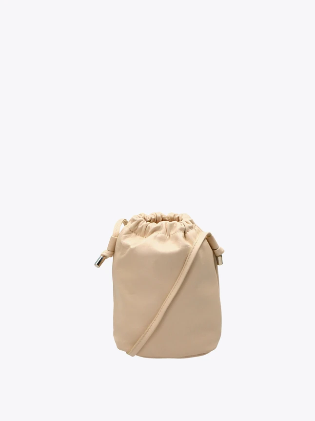 Minimalist Leather Drawstring Bucket Bag Crossbody for Daily Essentials