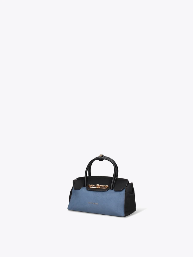 Luxury Leather Top Handle Flap Handbag With Turn Lock Clasp For Versatile Style