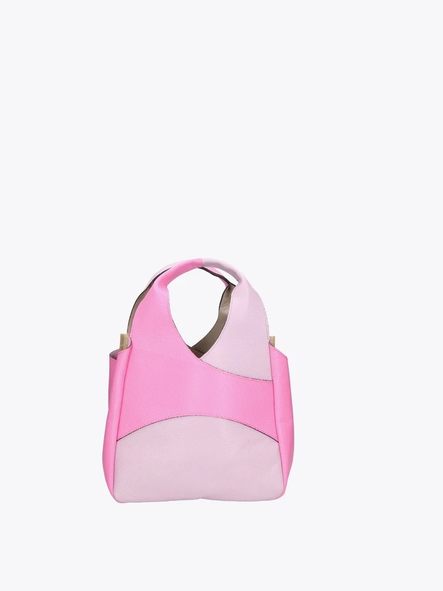 Casual Leather Tote Bag with Curved Panel Design Top Handle for Everyday Use