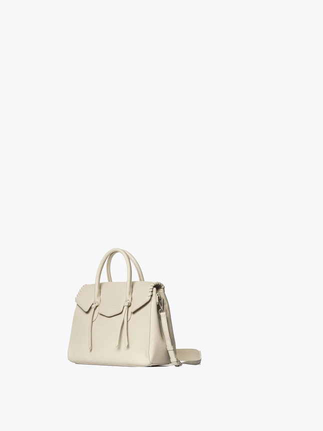 Versatile Leather Top Handle Satchel with Flap Detail And Crossbody Strap