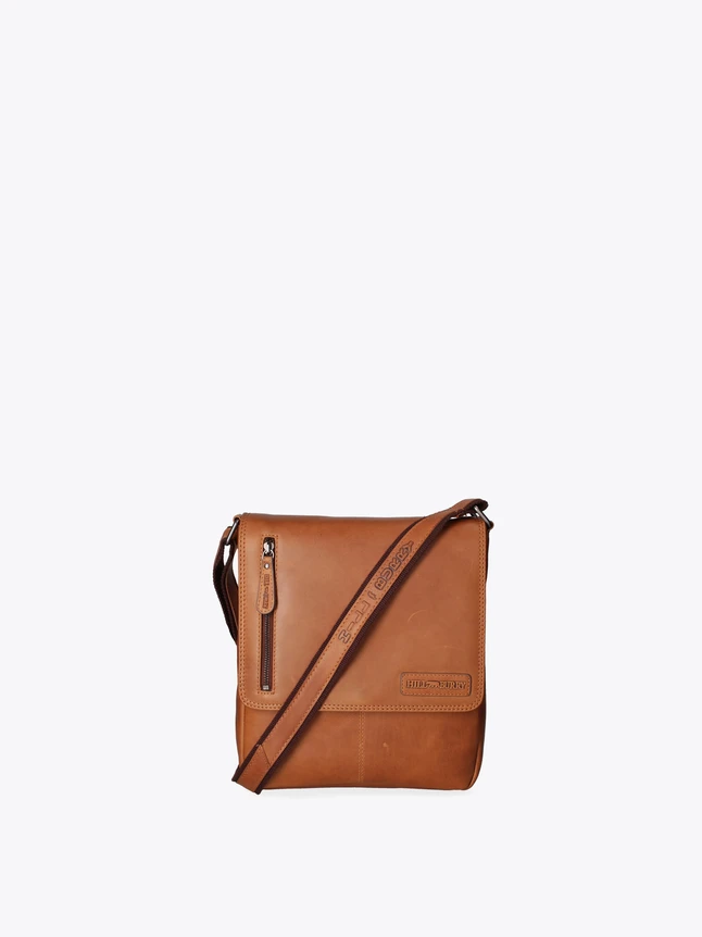 Leather Crossbody Messenger Bag for Everyday Use with Front Zipper Pocket