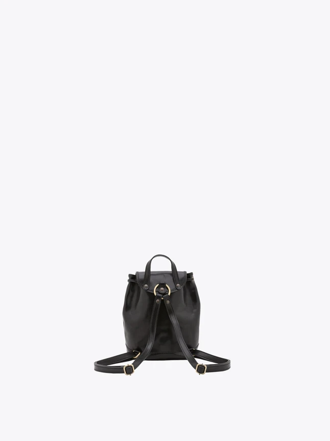 Leather Backpack Flap Closure with Front Zipper Pockets Everyday Use