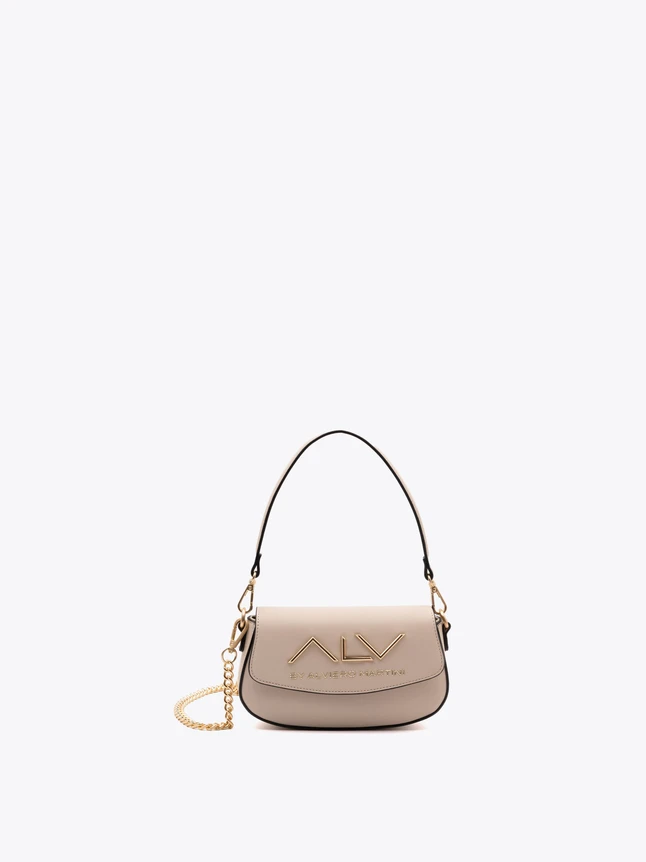 Minimalist Leather Crossbody Bag with Top Handle And Chain Strap Everyday Use