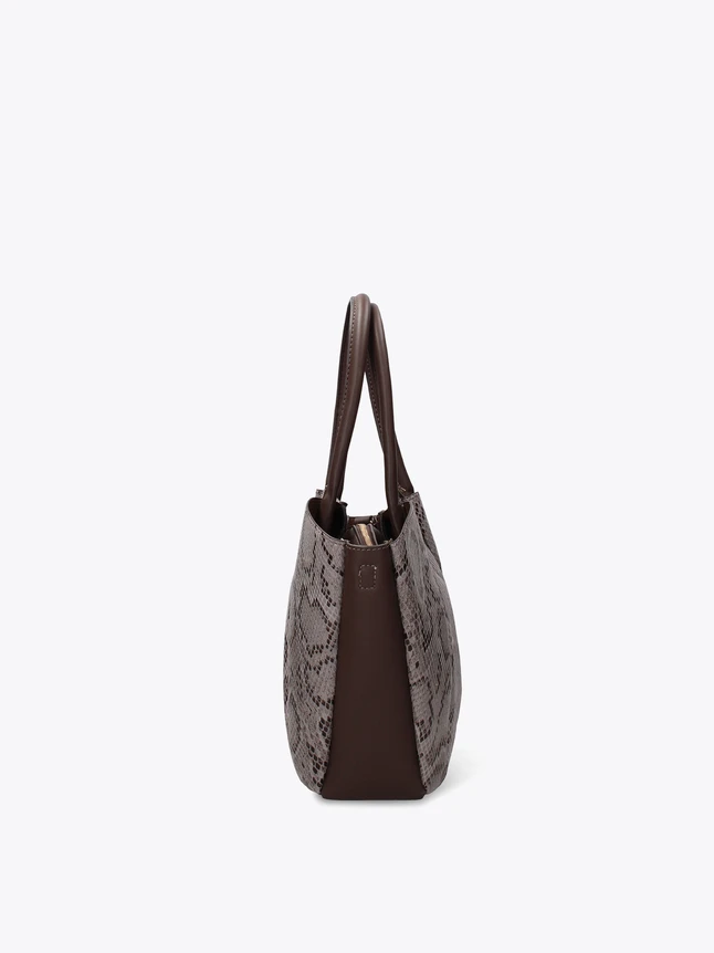 Exotic Python Print Leather Crossbody Bag With Top Handles For Versatile Style