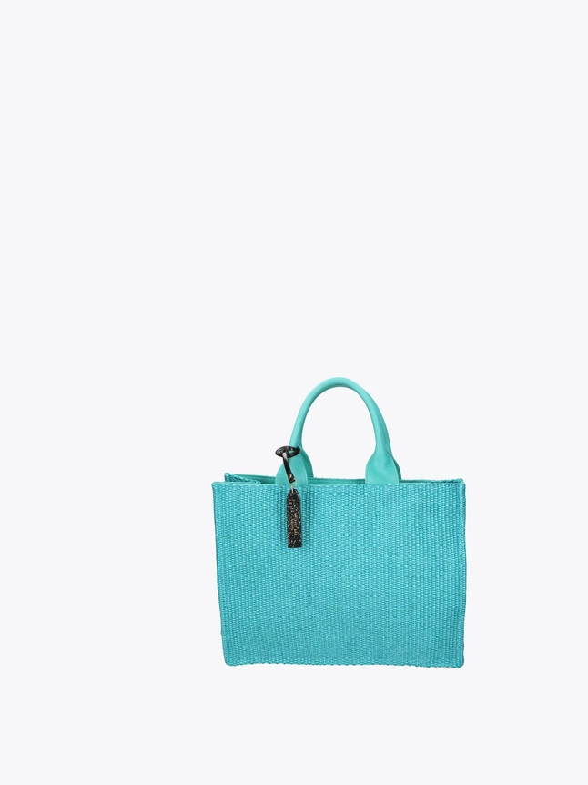 Woven Tote Bag With Leather Handles for Everyday Use