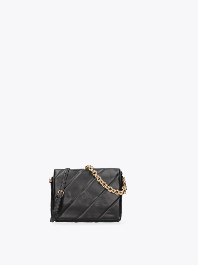 Quilted Leather Shoulder Bag for Everyday Use with Chain Strap