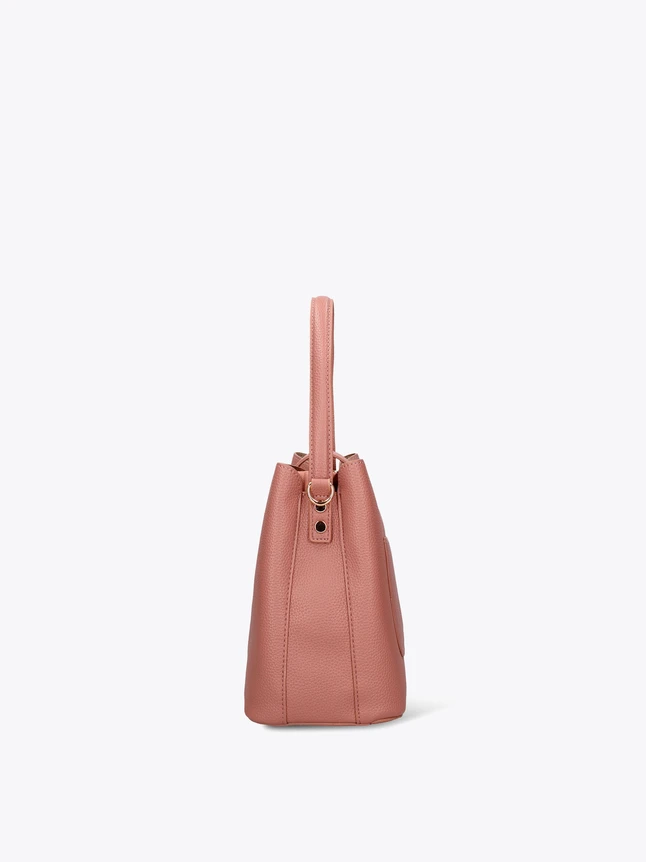Pebbled Leather Top Handle Bucket Bag For Elegant Everyday Carry