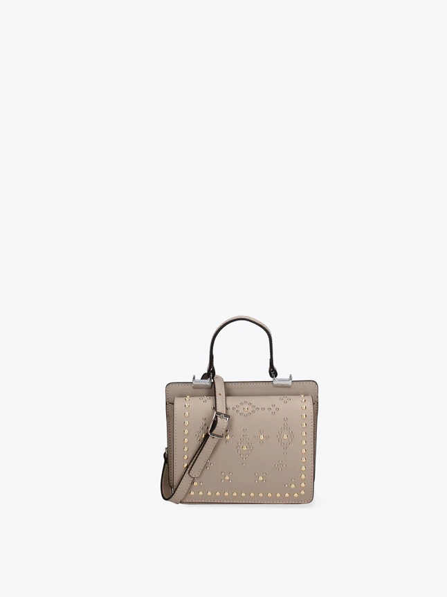 Leather Studded Tote Bag for Daily Use with Top Handle And Removable Strap