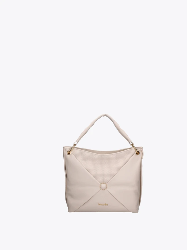 Top Handle Bag with Quilted Front PU Leather for Everyday Office Use