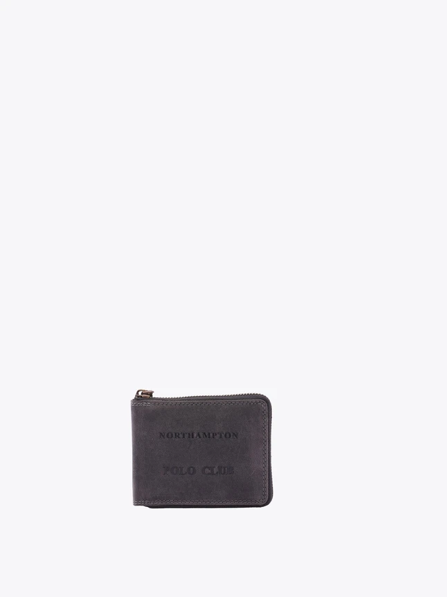 Leather Minimalist Coin Zip Wallet for Everyday Card Organizer