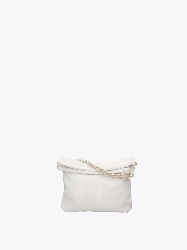 Chic Quilted Leather Shoulder Bag With Chain Strap Elegant Day To Evening