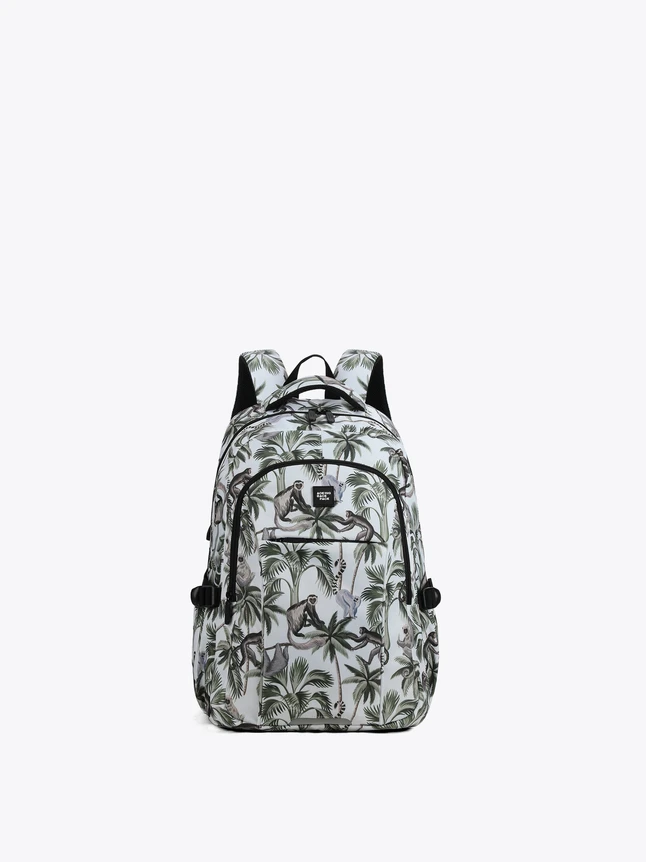 Tropical Palm Print Polyester Laptop Backpacks for School And Travel