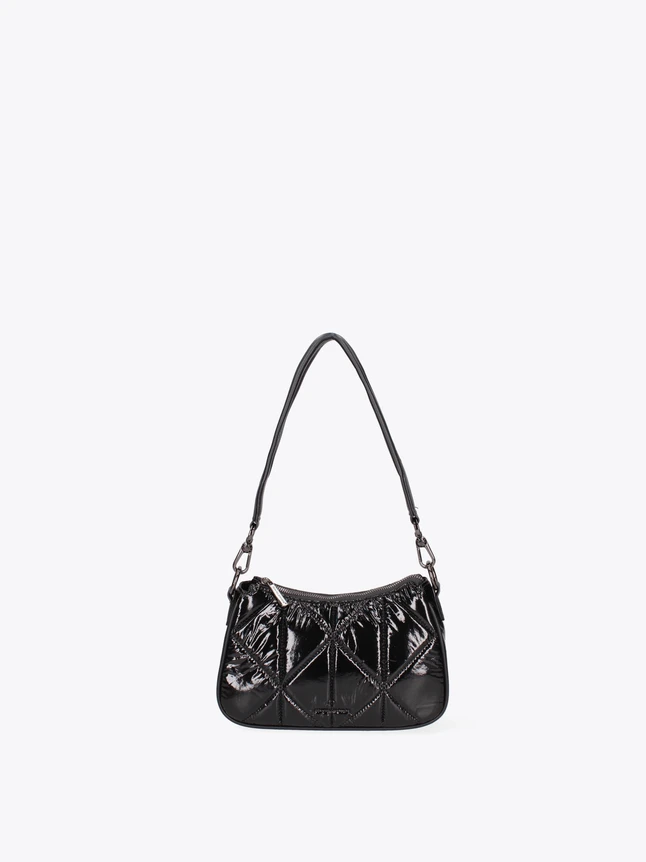 Quilted Patent Leather Shoulder Bag for Evening and Everyday Use