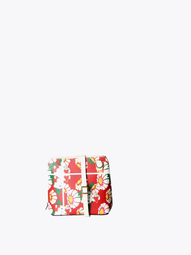 Floral Printed PU Leather Crossbody Bag for Daily Use
