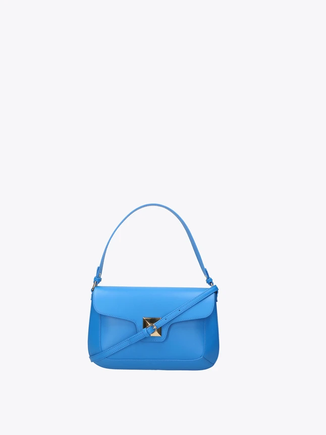 Minimalist Leather Top Handle Crossbody Bag Flap Lock for Everyday Use