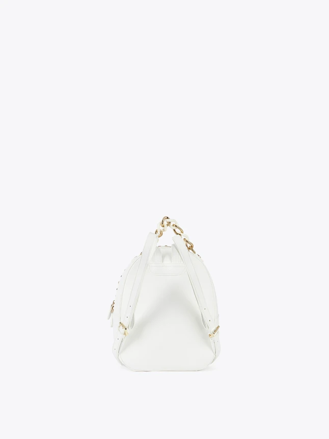 Sleek Leather Backpack With Chain Straps For Chic City Adventures