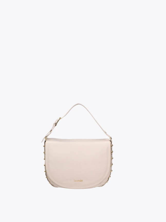 Minimal Leather Shoulder Bag with Studded Detailing for Everyday Use