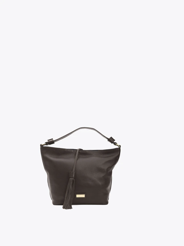 Soft Leather Shoulder Bag with Tassel for Everyday Use