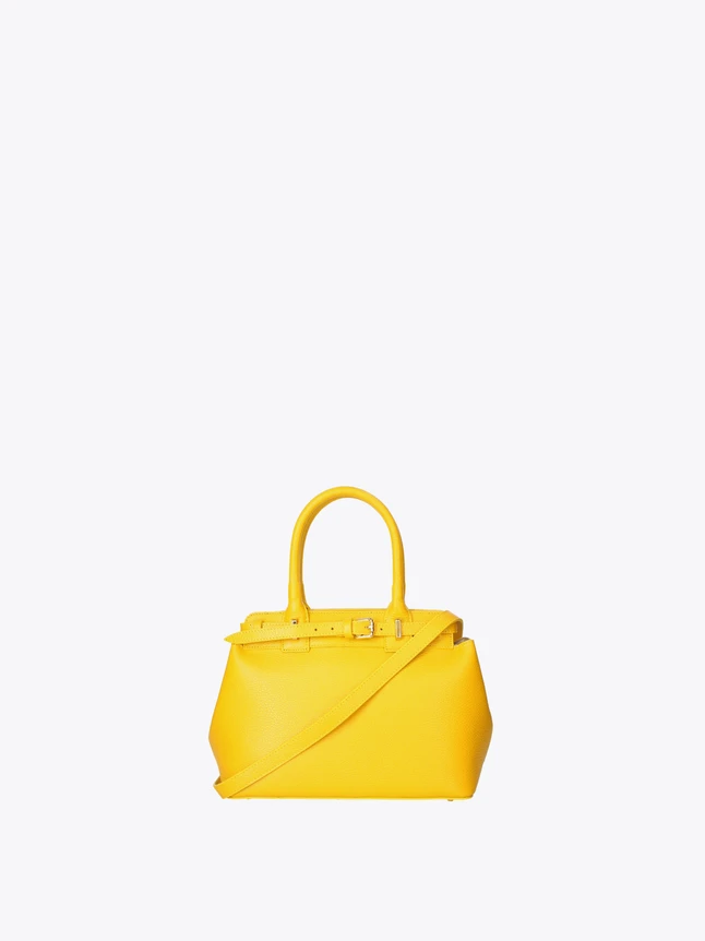 Leather Satchel Handbag with Top Handles And Crossbody Strap