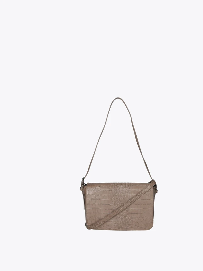 Crocodile Embossed Leather Crossbody Bag for Daily Use