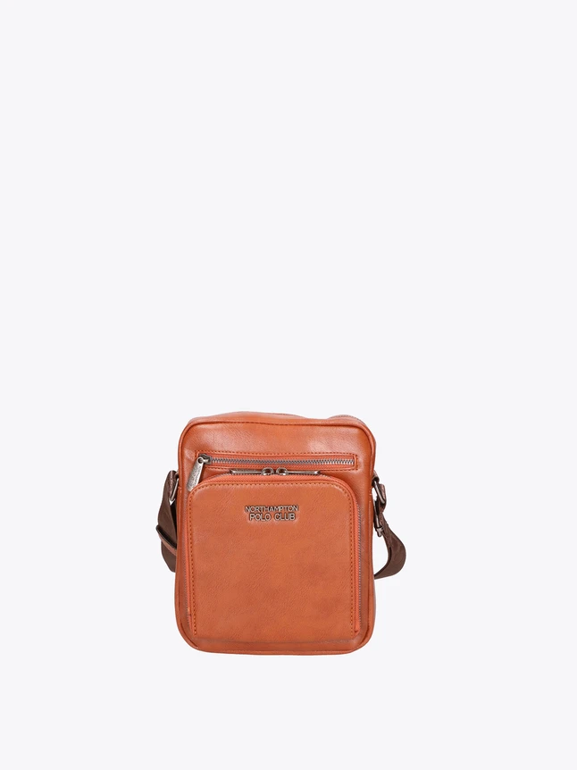 Leather Crossbody Bag with Front Zipper Pocket for Everyday Use