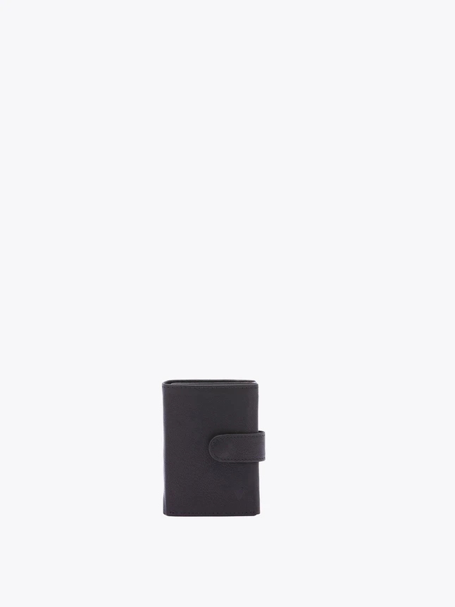 Minimalist Leather Wallet for Everyday Use Card Holder with Snap Closure