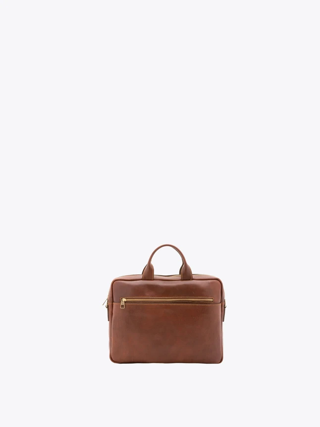 Leather Classic Top Handle Briefcase for Work Travel