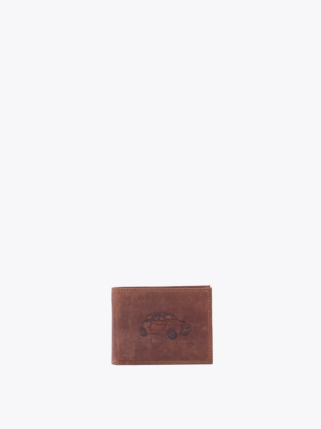 Vintage Car Embossed Leather Wallet Card Holder for Everyday Use