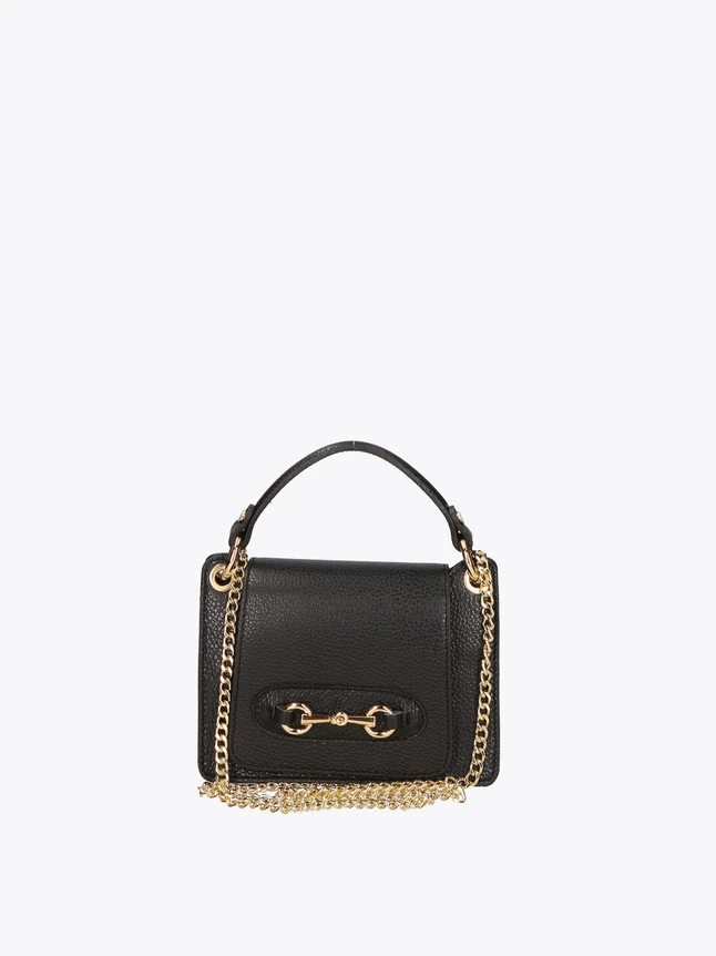 Chic Leather Mini Satchel with Chain Strap for Evening