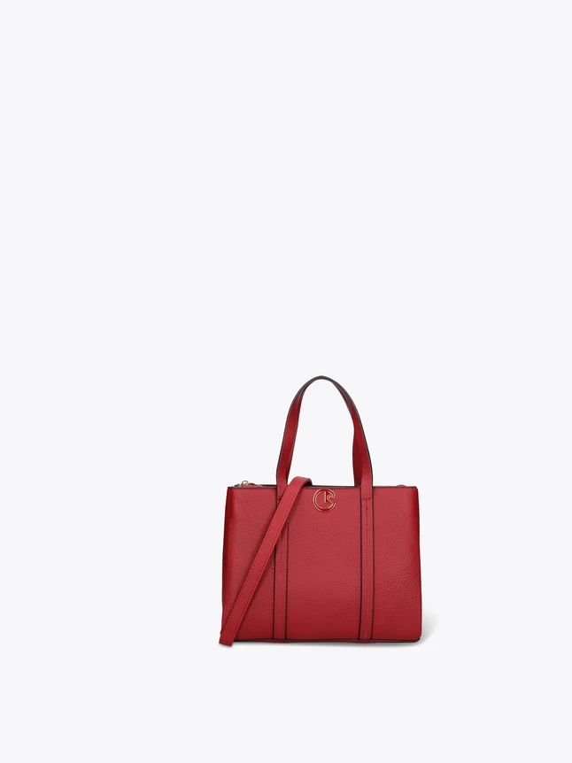 Chic Pebbled Leather Shopper Tote with Top Zip for Versatile Everyday Use