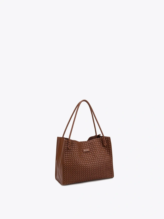 Women's Compact Tote Bag In Vegan Leather For Casual Wear - Stylish Design