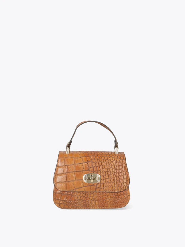 Classic Crocodile Embossed Leather Satchel Bag for Everyday Use