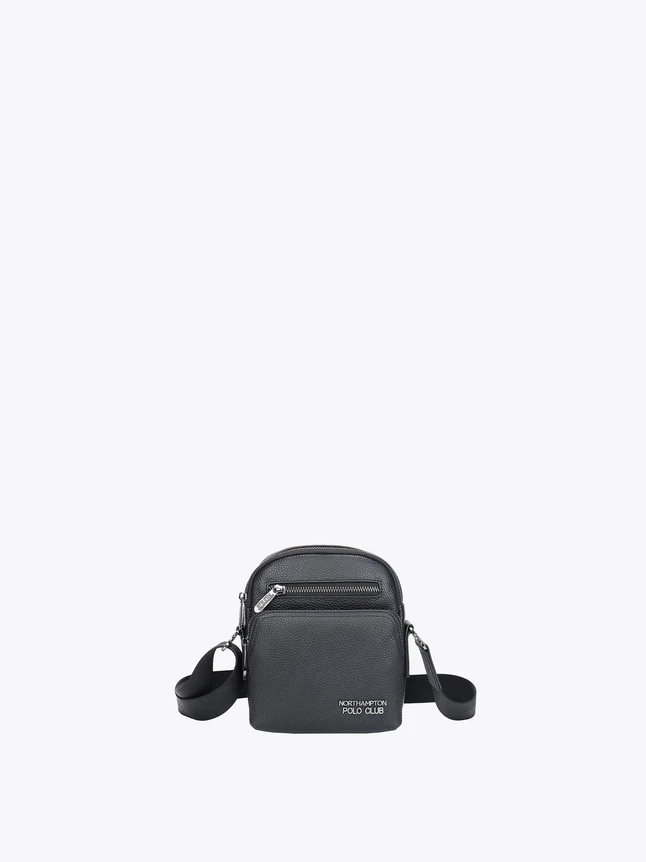 Pebbled Leather Crossbody Bag Front Zip Pocket for Everyday Use