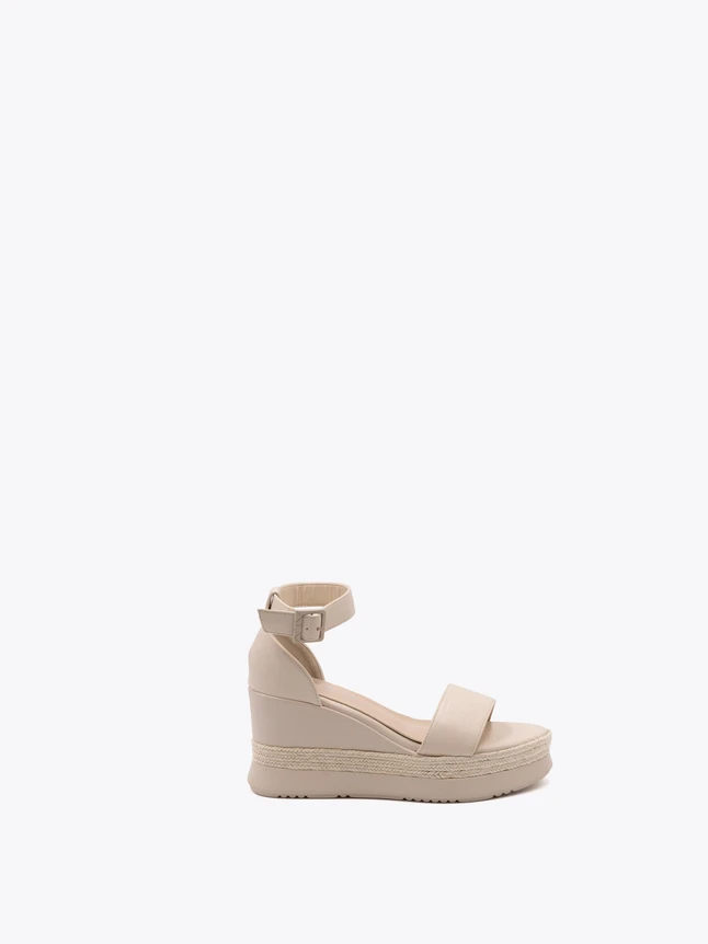 Leather Espadrille Wedge Sandal Ankle Strap for Everyday Wear