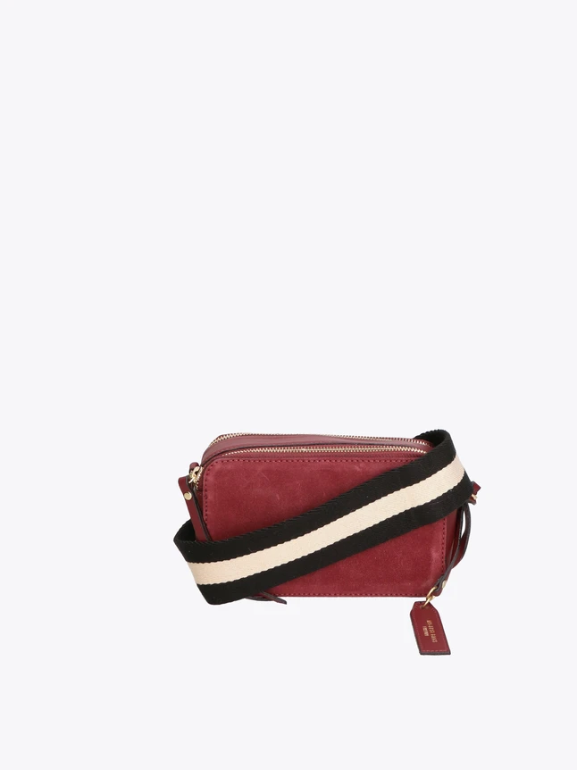 Suede Mini Crossbody Bag with Striped Strap for Daily Essentials