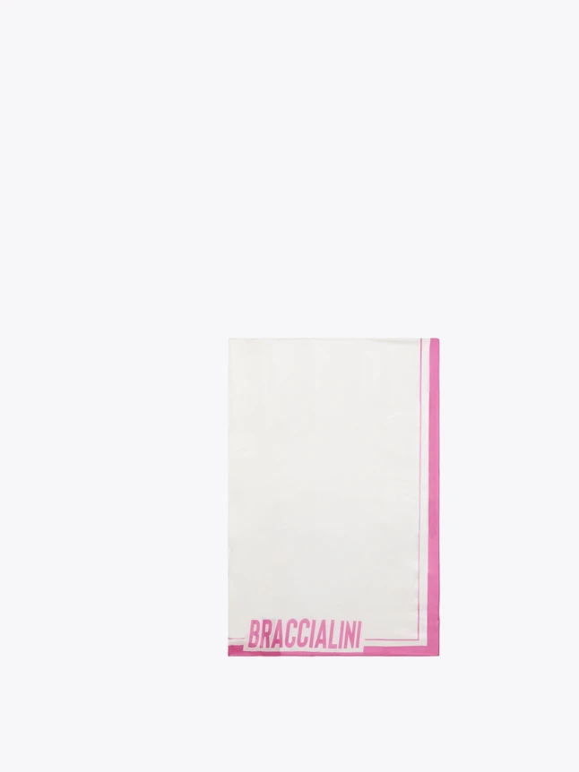 Braccialini Signature Foulard With Border Detail Lightweight Silk Accessory
