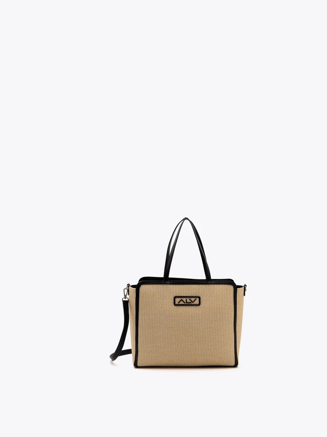 Woven Straw Tote Bag with Top Handles and Removable Crossbody for Everyday Use